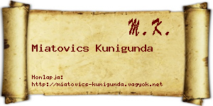 Miatovics Kunigunda névjegykártya